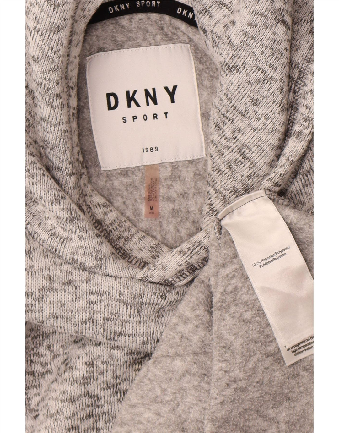 Dkny Hombre Sudadera Con Capucha Jersey Gris Medio Poliéster Moteado
