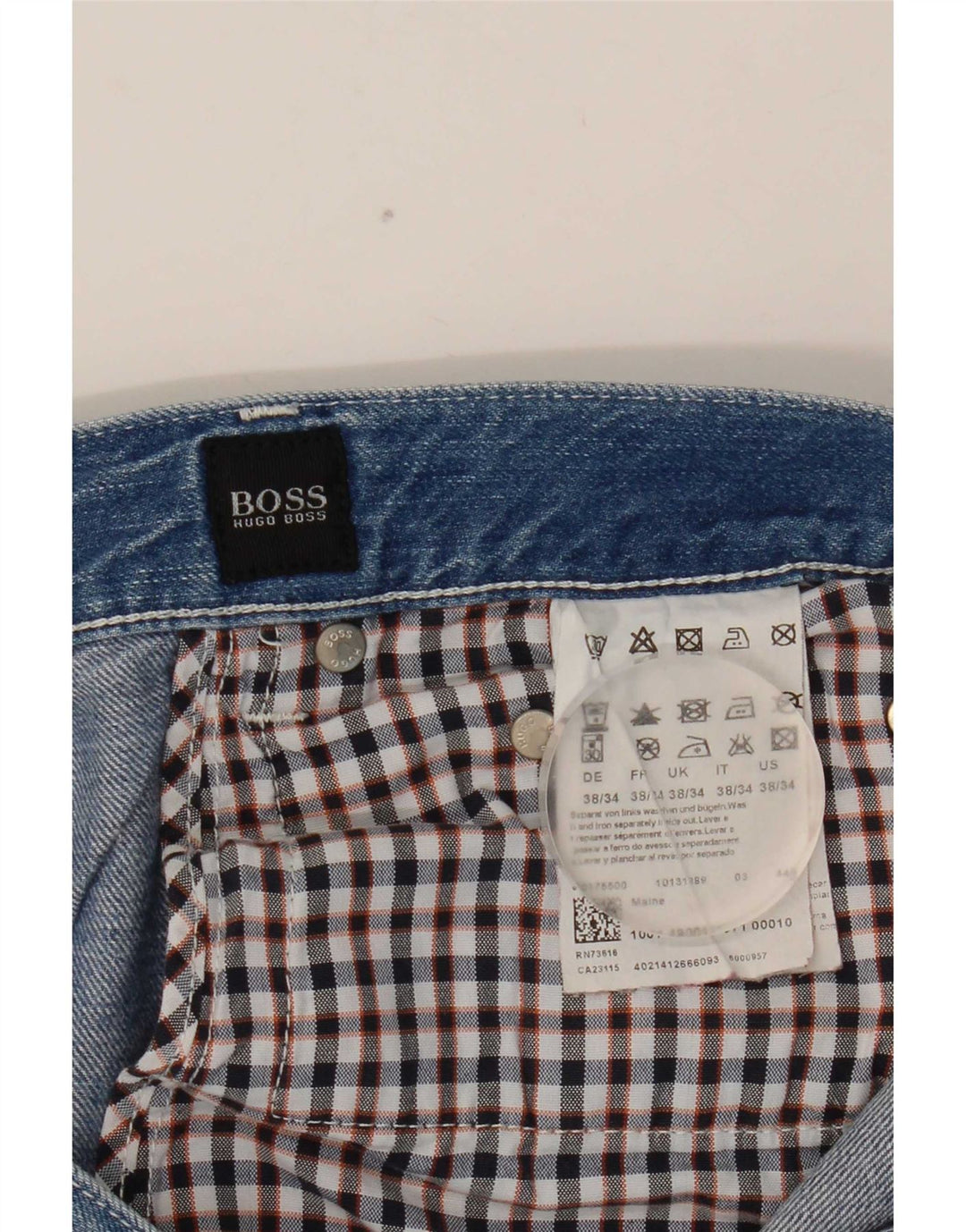 Vaqueros Hugo Boss Hombre Rectos W38 L34 Algodón Azul