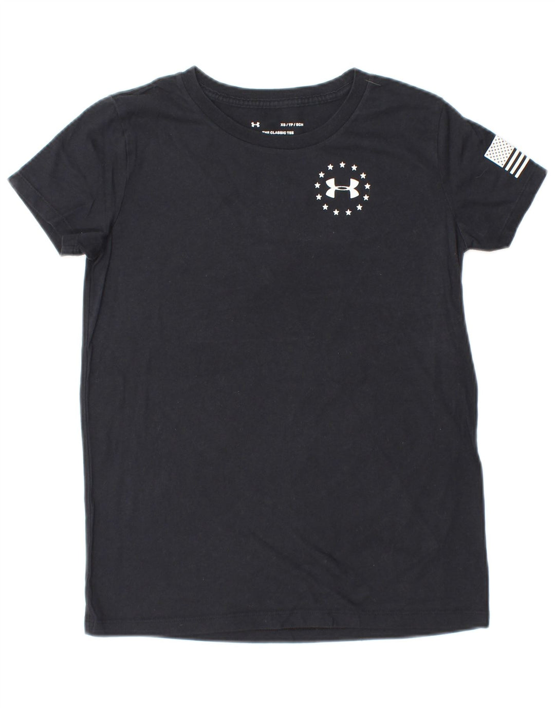 UNDER ARMOUR Camiseta gráfica para mujer Top UK 6 XS Negro Rayas