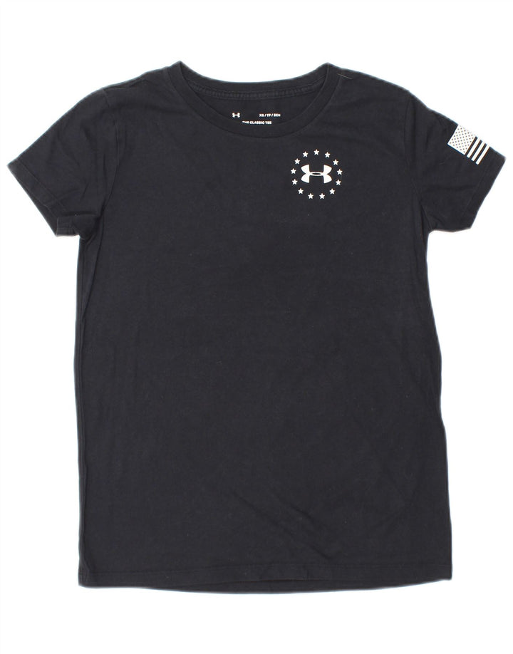 UNDER ARMOUR Camiseta gráfica para mujer Top UK 6 XS Negro Rayas