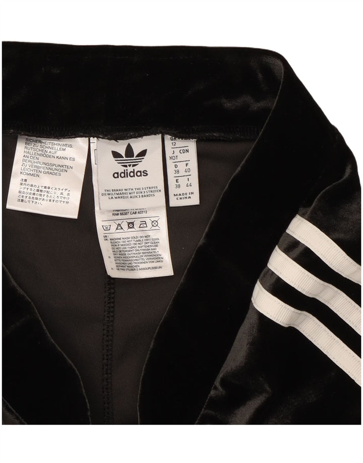 Adidas Leggings de terciopelo para mujer UK 12 Mediano Negro Poliéster