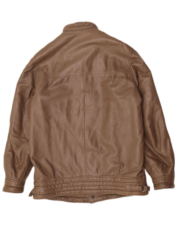 Camox Chaqueta Bomber de Cuero para Hombre UK 38 Marrón Medio