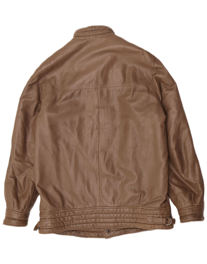 Camox Chaqueta Bomber de Cuero para Hombre UK 38 Marrón Medio
