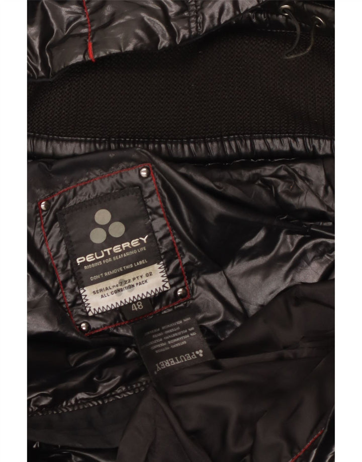 PEUTEREY Chaqueta acolchada con capucha para hombre EU 48 Small Poliamida negra