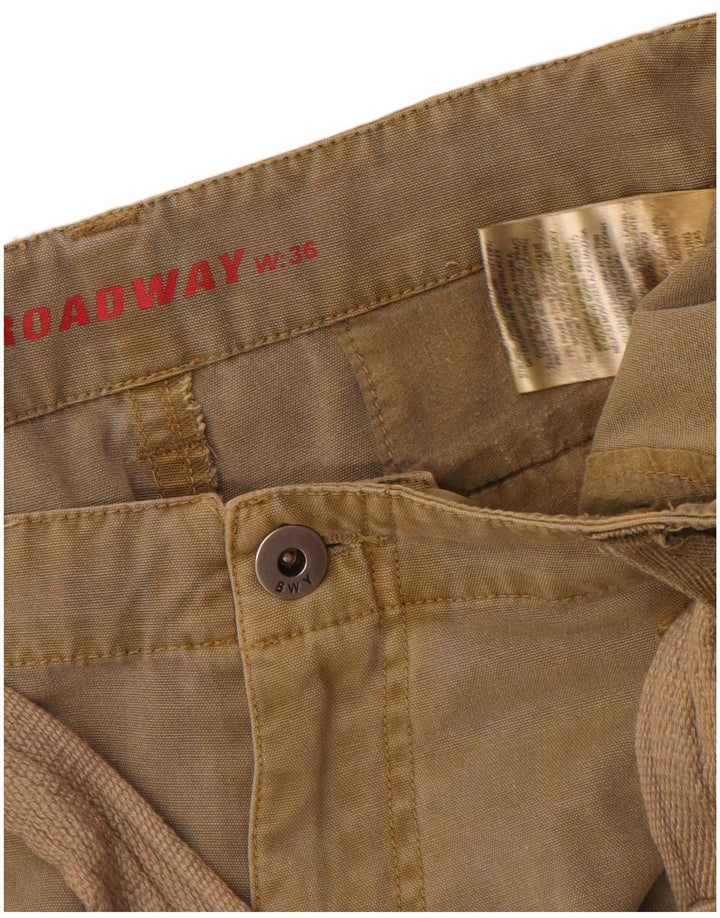 Broadway Pantalones cortos cargo para hombre W36 Algodón caqui grande