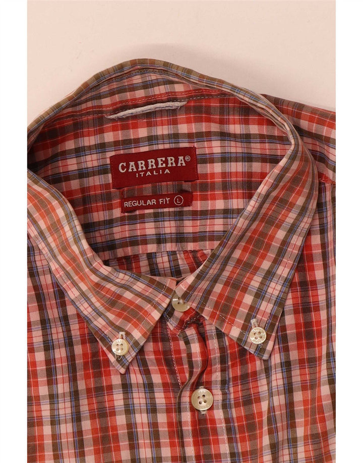 Camisa Carrera Regular Fit para hombre con cuadros rojos grandes