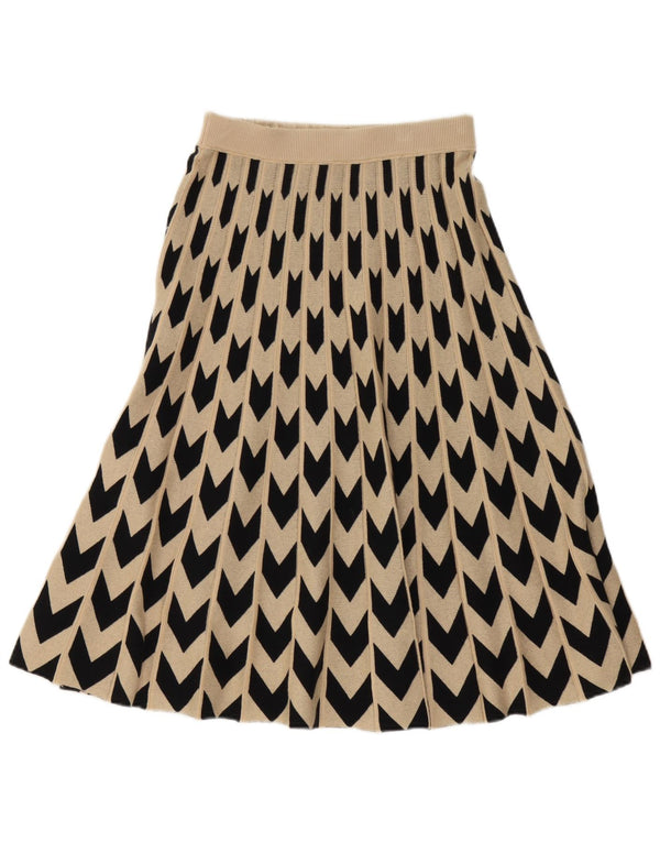 Falda Hugo Boss Mujer | Falda acampanada de punto mediana W30 Lana geométrica beige