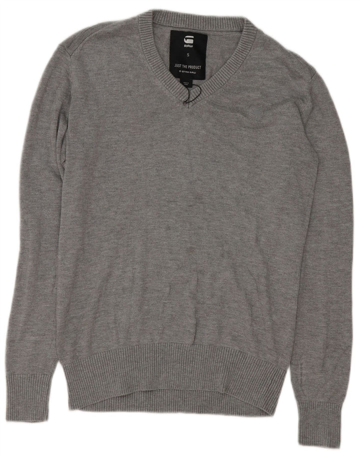 G-Star Hombre Jersey con Cuello en V Jersey Pequeño Gris Algodón