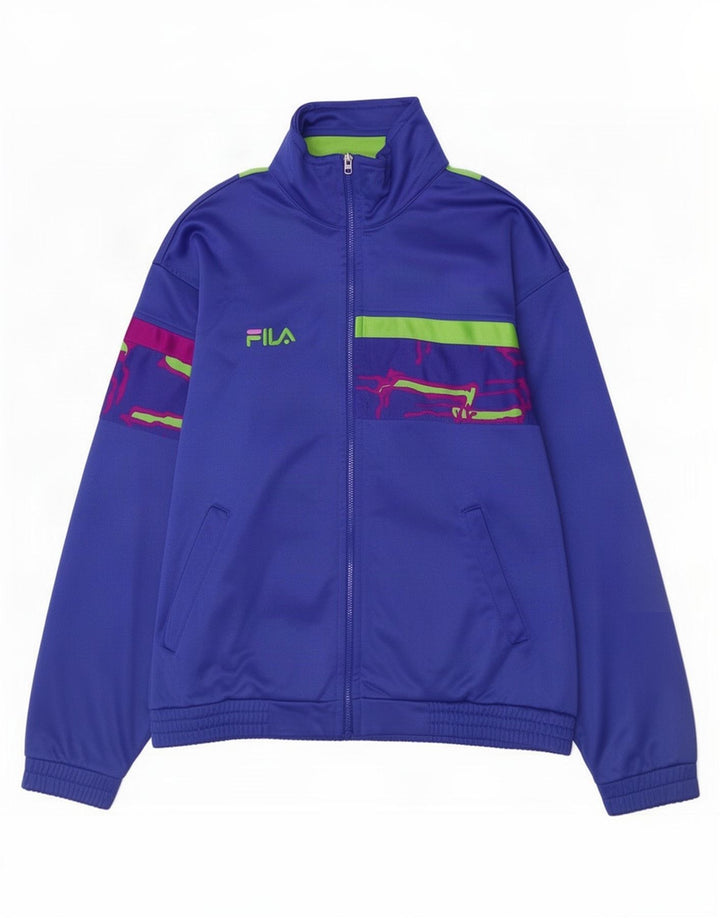 Fila Chaqueta de chándal para niños 11-12 años Triacetato con bloques de color azul
