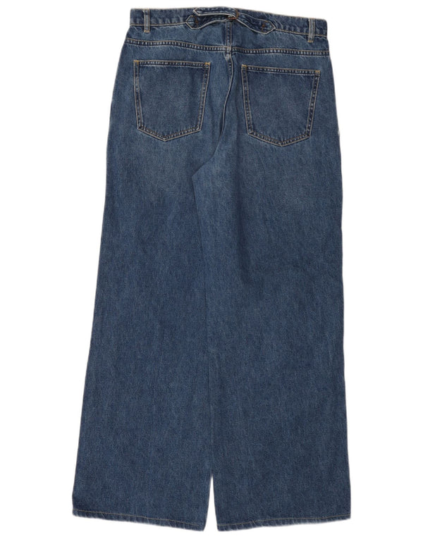 Massimo Dutti Jeans Pierna Ancha Mujer EU 40 Medium W30 L30 Azul Algodón