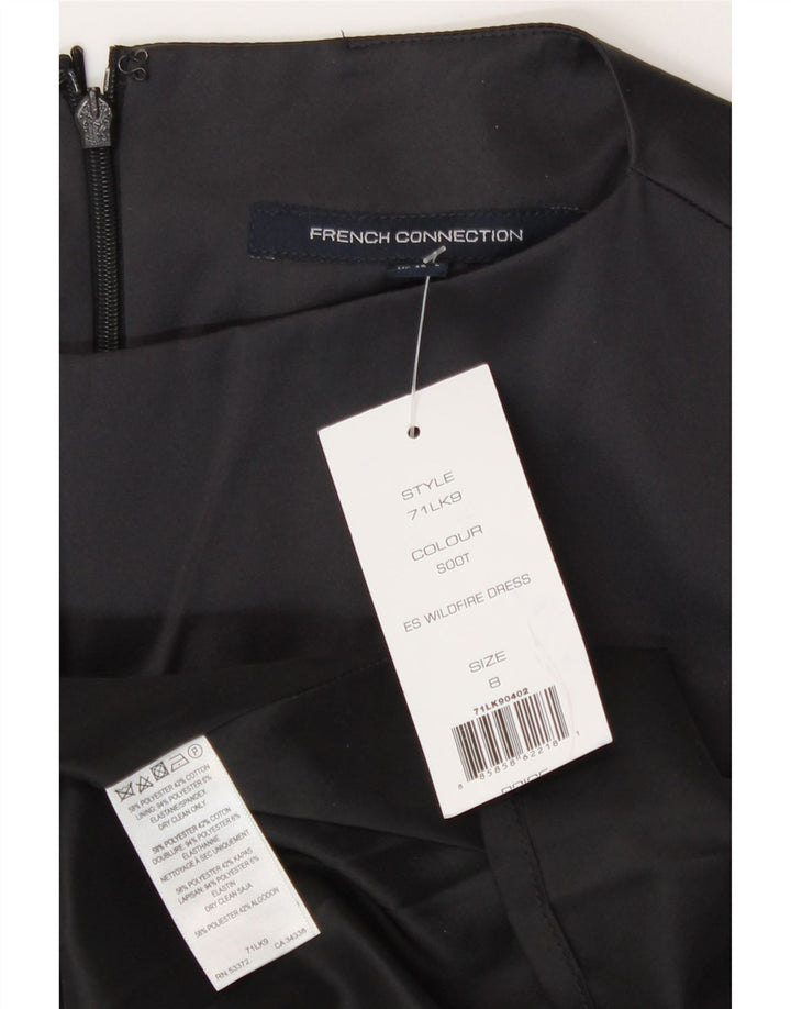 French Connection Vestido acampanado sin mangas para mujer UK 8 Small Poliéster negro