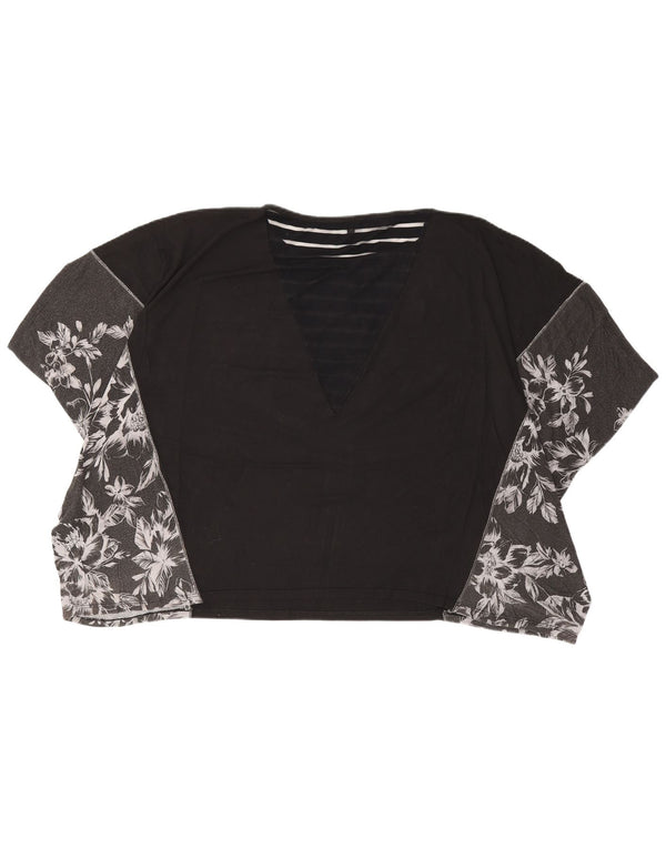 Desigual Camiseta extragrande para mujer Top UK 46 Large Black Floral