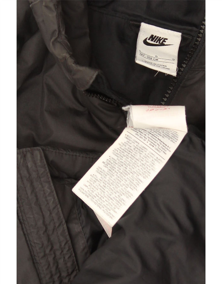 Nike Chaqueta acolchada con capucha para niños 12-13 años Grande Poliéster negro