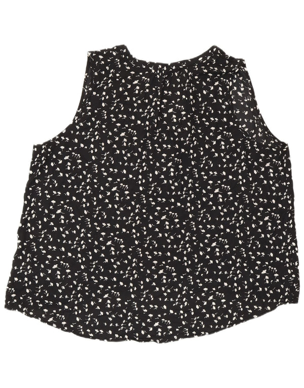 J. CREW Blusa sin mangas 365 para mujer UK 20 2XL Poliéster floral negro