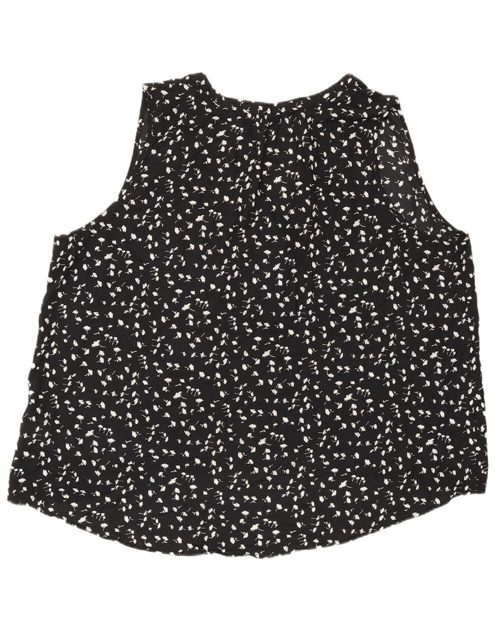 J. CREW Blusa sin mangas 365 para mujer UK 20 2XL Poliéster floral negro