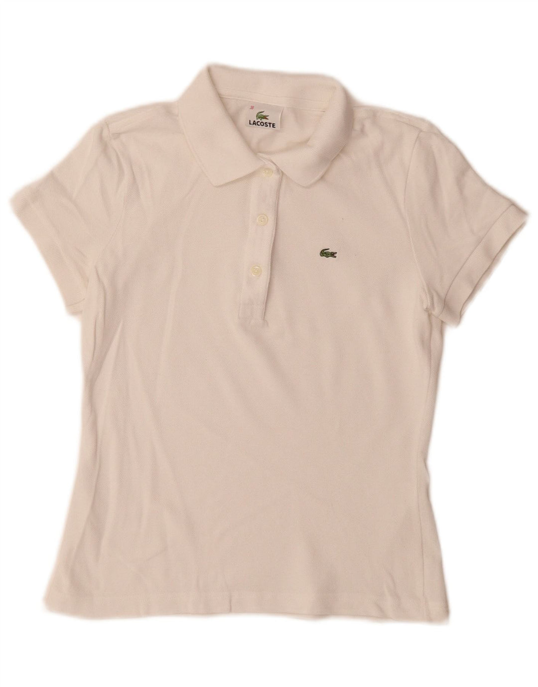 Polo Lacoste Mujer Talla 38 Mediano Blanco