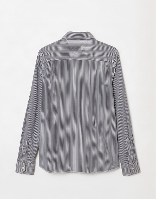 Tommy Hilfiger Camisa Slim Fit para Hombre 2XL Algodón Gris a Rayas