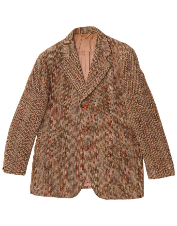 Harris Tweed Chaqueta tipo blazer de 3 botones para hombre UK 38 Verde medio Espiga