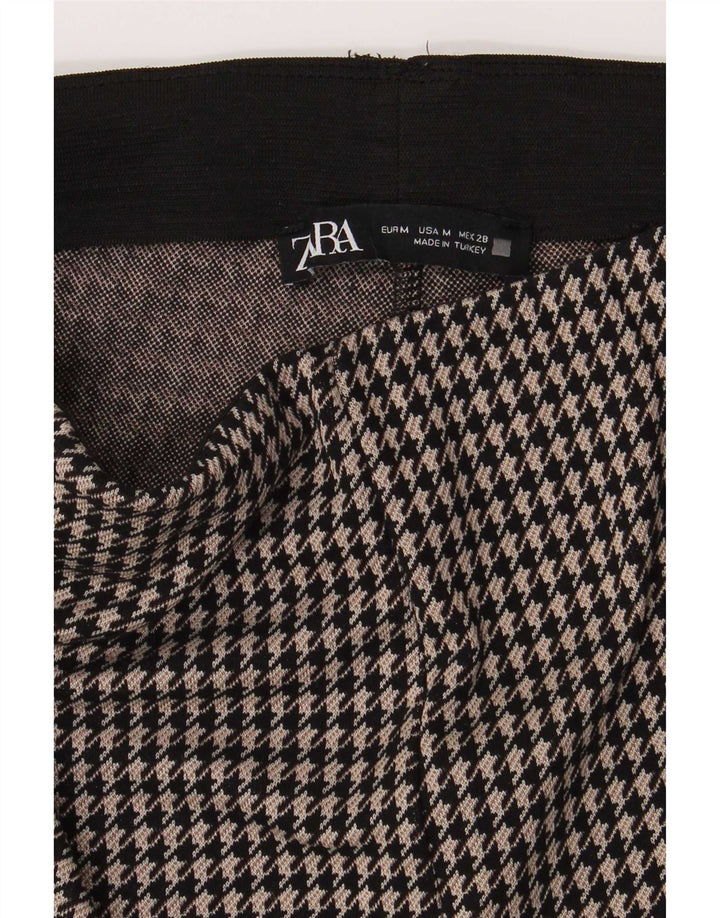 Zara Leggings para mujer UK 44 Mediano Pata de gallo negra