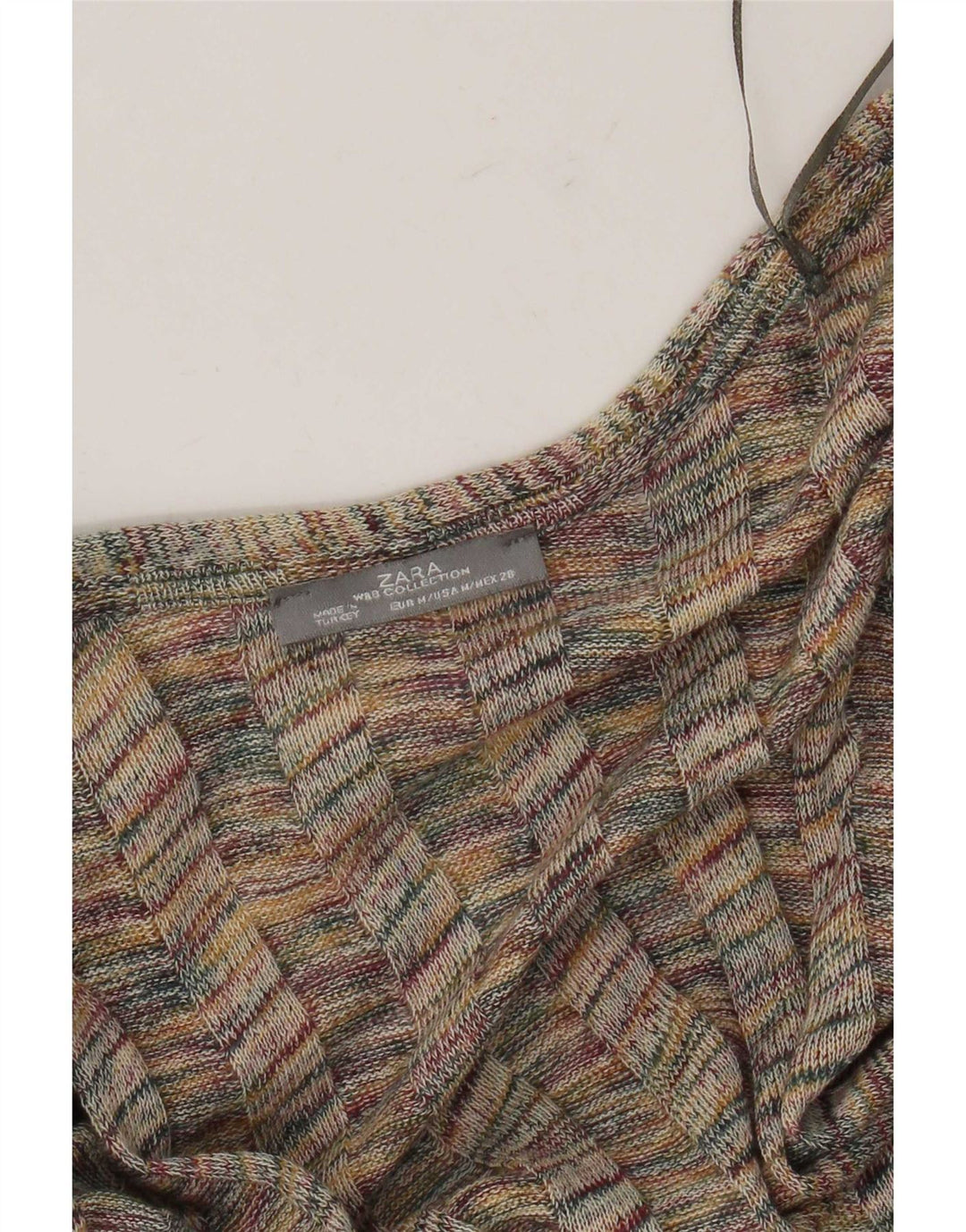 Zara Mujer Cárdigan De Manga Corta Suéter UK 12 Medium Multicolor