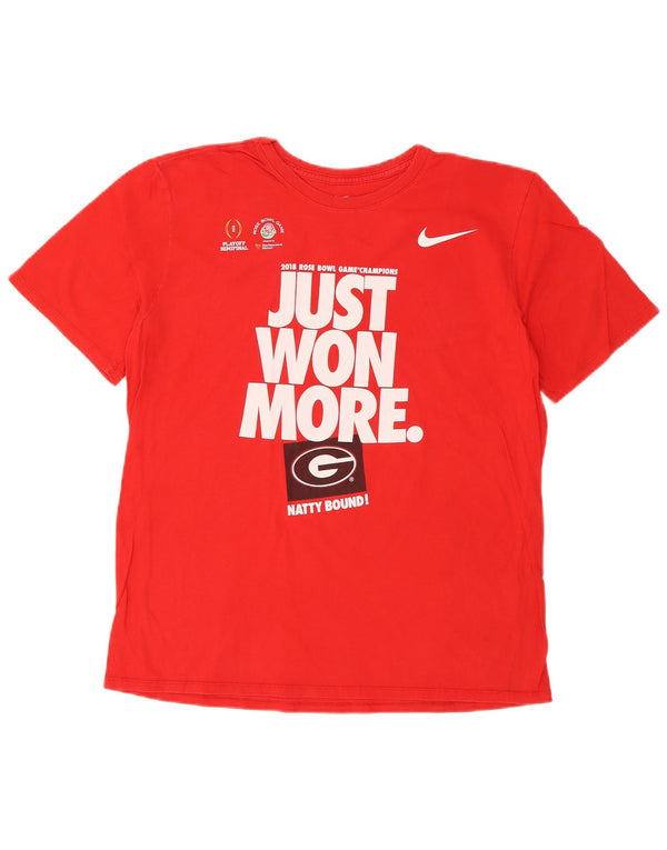 NIKE Womens Athletic Cut Graphic T-Shirt Top UK 16 Large Red