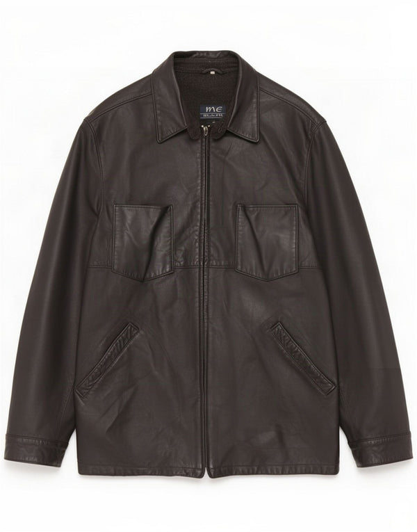 Martin Eden Chaqueta de cuero para hombre IT 52 XL Negro