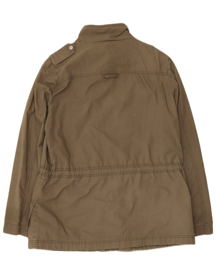 Zara Chaqueta Militar Mujer UK 44 Algodón Caqui Mediano