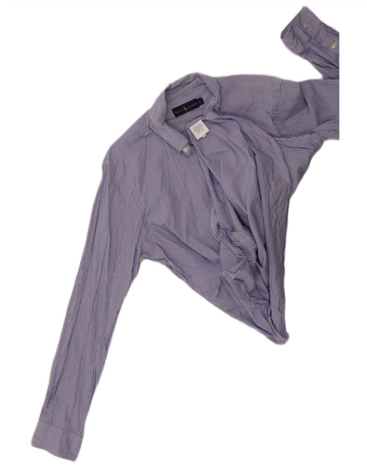 Camisa Ralph Lauren para hombre de algodón a rayas azules grandes