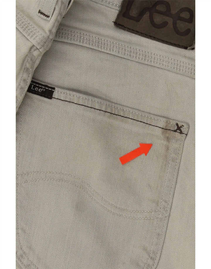 Lee Pantalones Cortos De Mezclilla Con 5 Bolsillos Para Hombre W32 Algodón Gris Medio