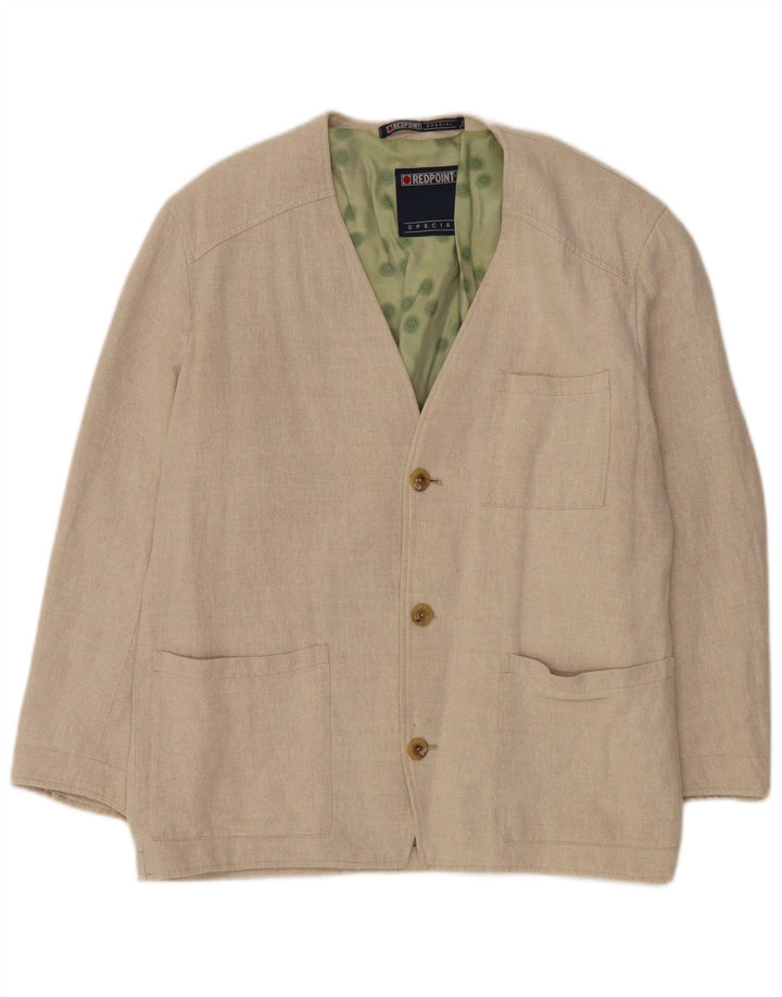 Redpoint Chaqueta tipo blazer de 3 botones para hombre IT 48 Algodón en espiga beige medio