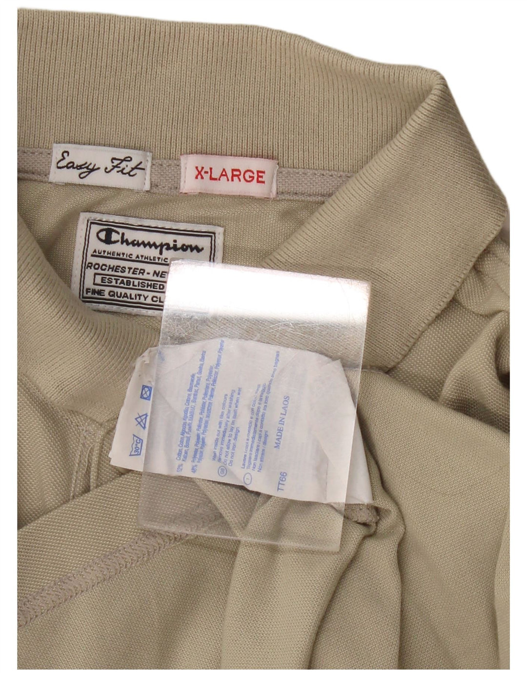 Champion Polo De Ajuste Fácil Para Hombre XL Algodón Beige
