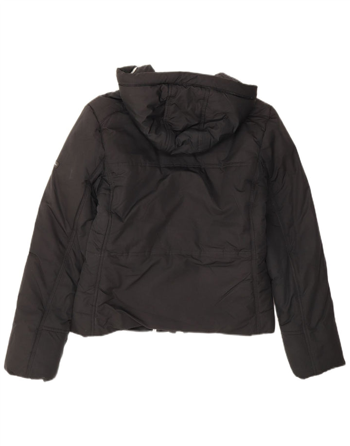 Champion Chaqueta Acolchada Con Capucha Para Mujer UK 44 Mediana Poliéster Negro