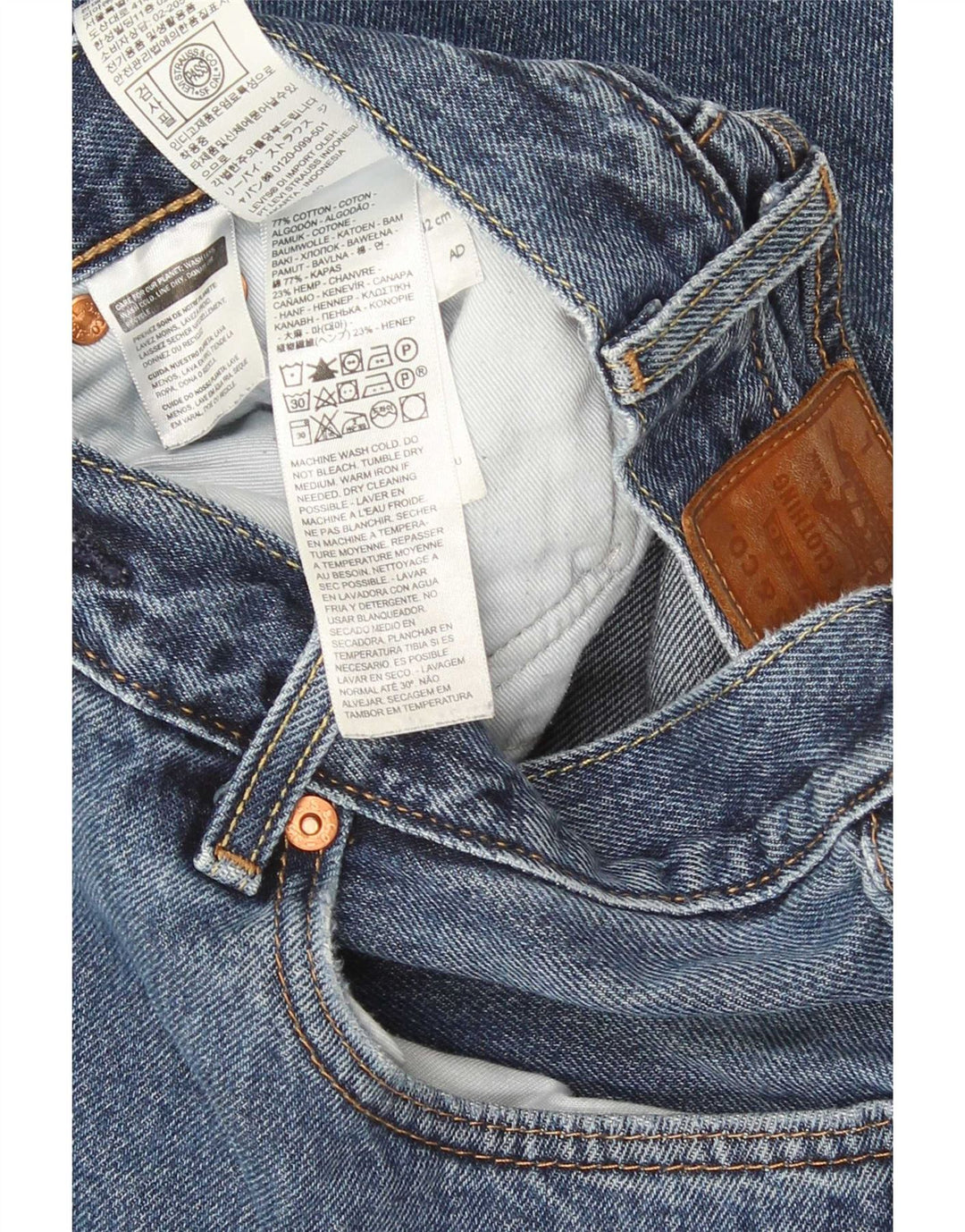 Vaqueros Levi's Hombre Rectos W32 L32 Algodón Azul