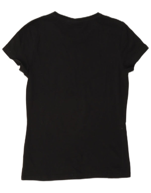 Puma Mujer Regular Graphic Camiseta Top UK 12 Mediano Negro Algodón