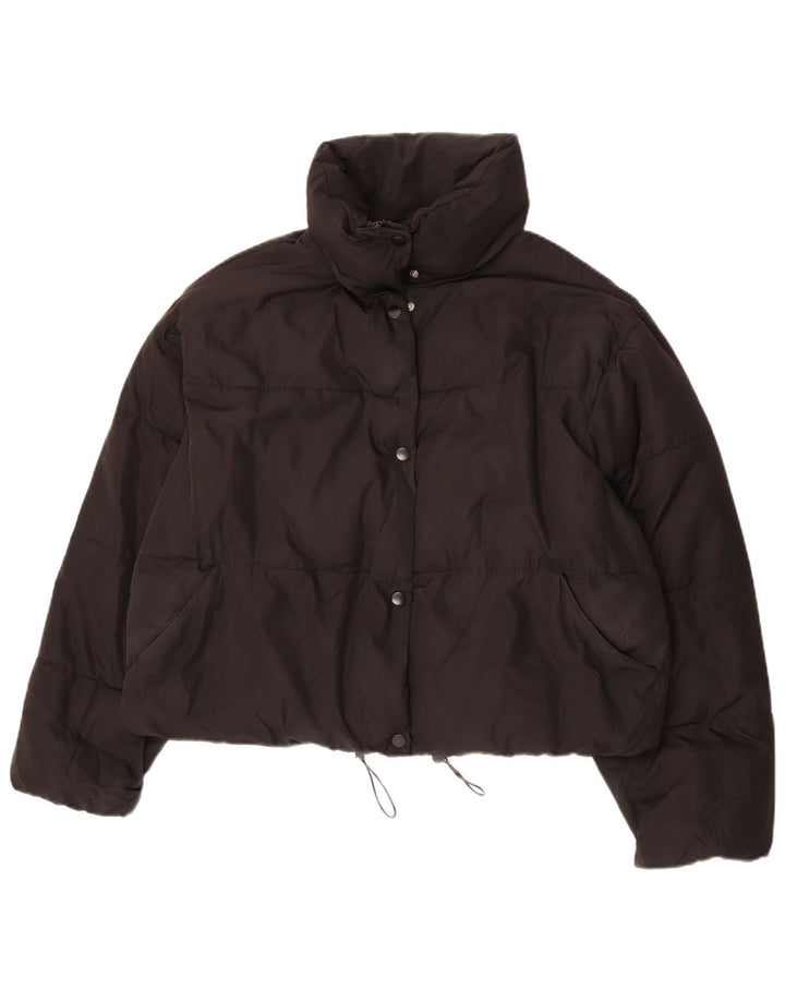 Zara Mujer Chaqueta Acolchada Corta Extragrande UK 40 XL Poliéster Negro