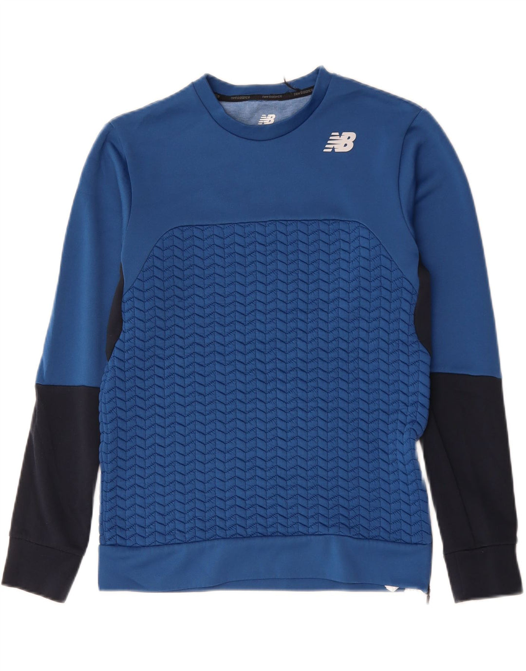 NEW BALANCE Hombre Sudadera Jumper Small Azul Colorblock Poliéster