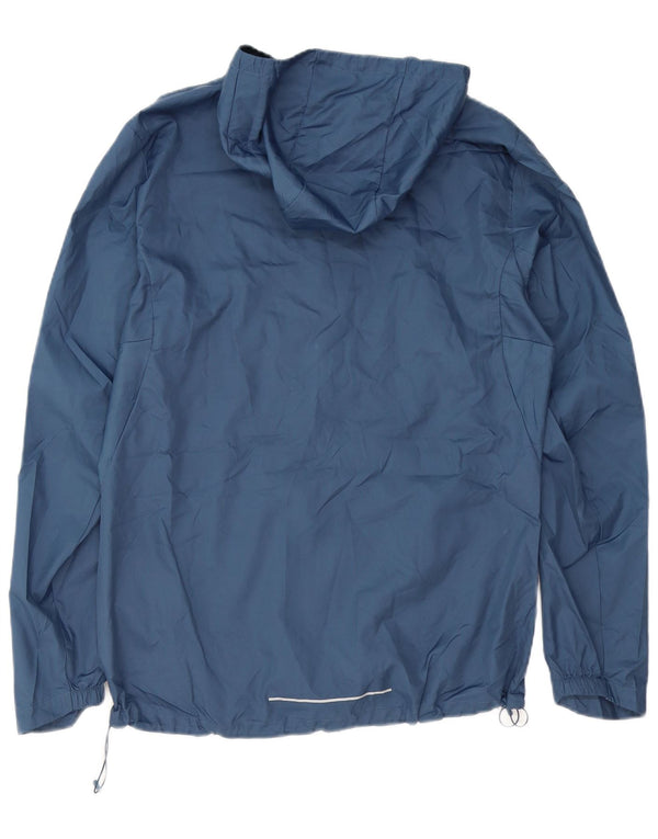 Adidas Chaqueta impermeable con capucha para hombre UK 38 Medium Azul marino Poliéster