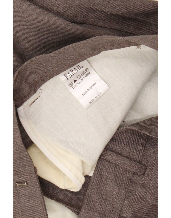Farah Hombre Pantalones Cortos Rectos W40 L26 Poliéster Marrón