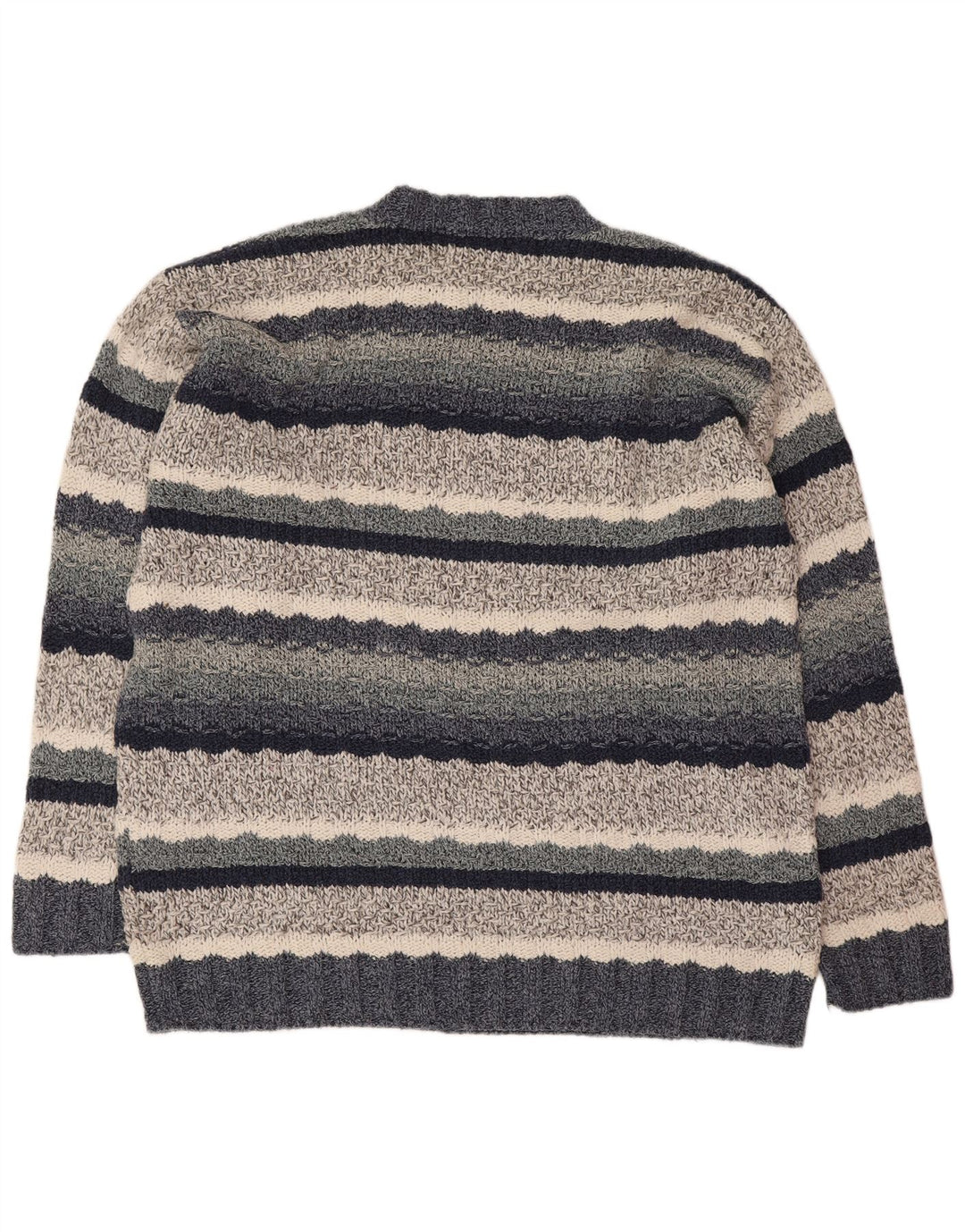 Luca D'altieri - Jersey de cuello redondo para hombre, talla grande, color azul marino a rayas