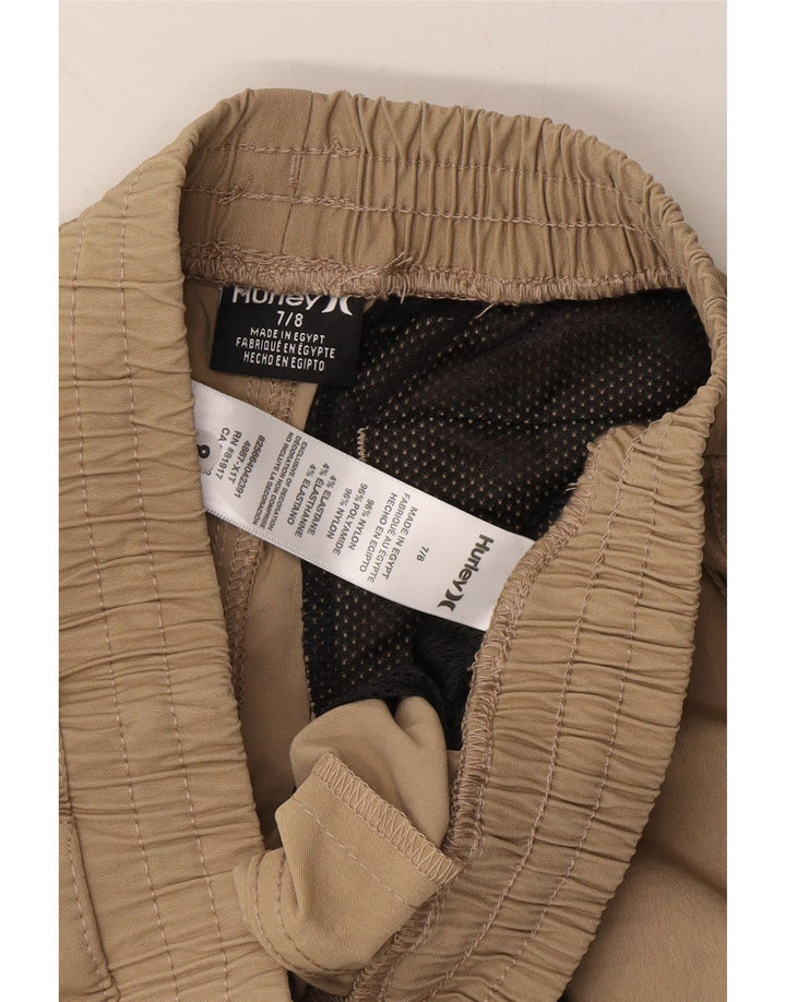 HURLEY Boys Tracksuit Trousers Joggers 7-8 Years  Brown Polyester Vintage Hurley and Second-Hand Hurley from Messina Hembry 