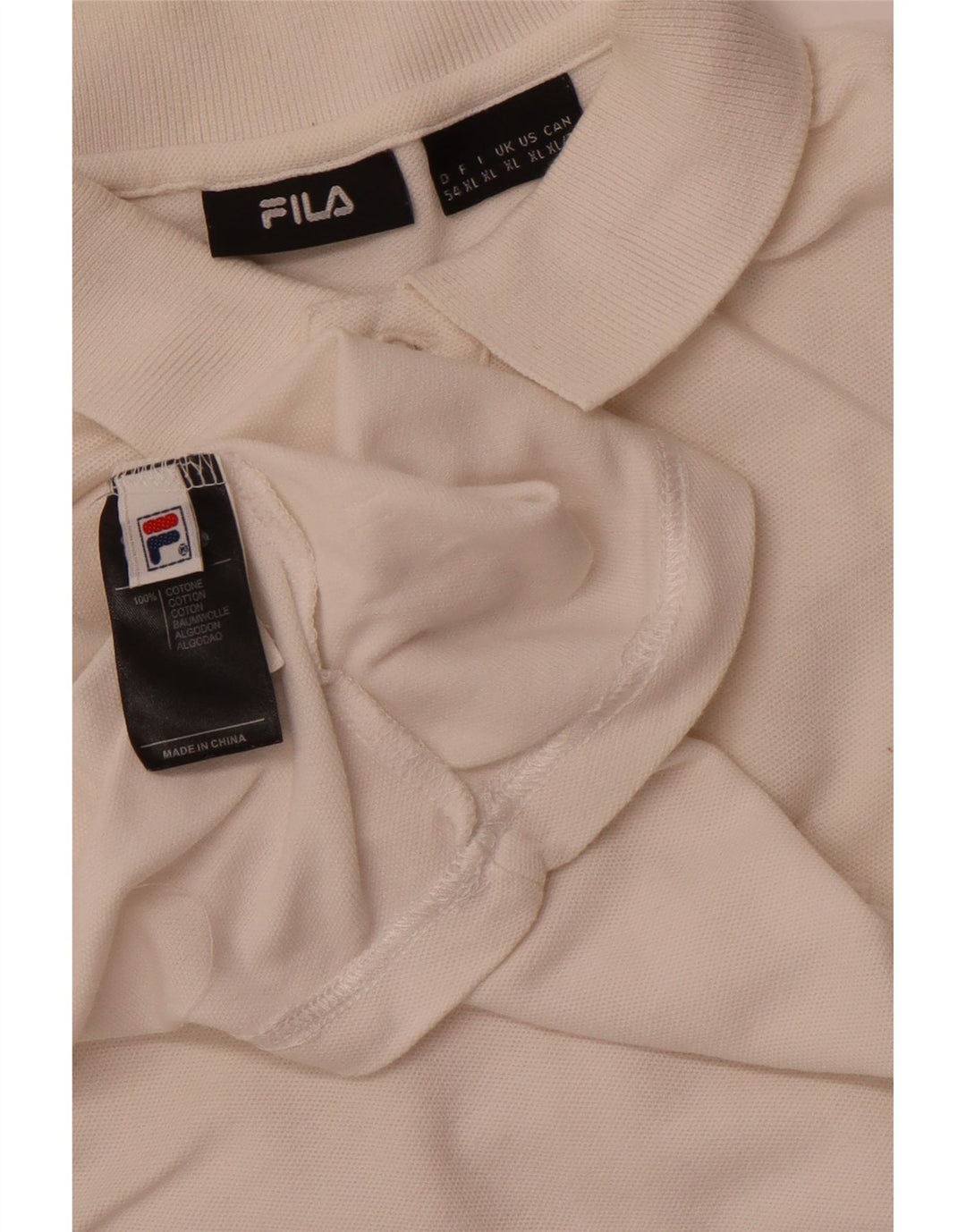 FILA Polo Hombre XL Algodón Blanco Roto