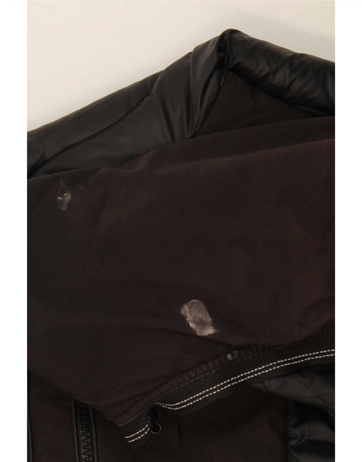 Blauer Chaqueta acolchada con capucha para hombre ES 38 Mediana Negro Colorblock Poliamida