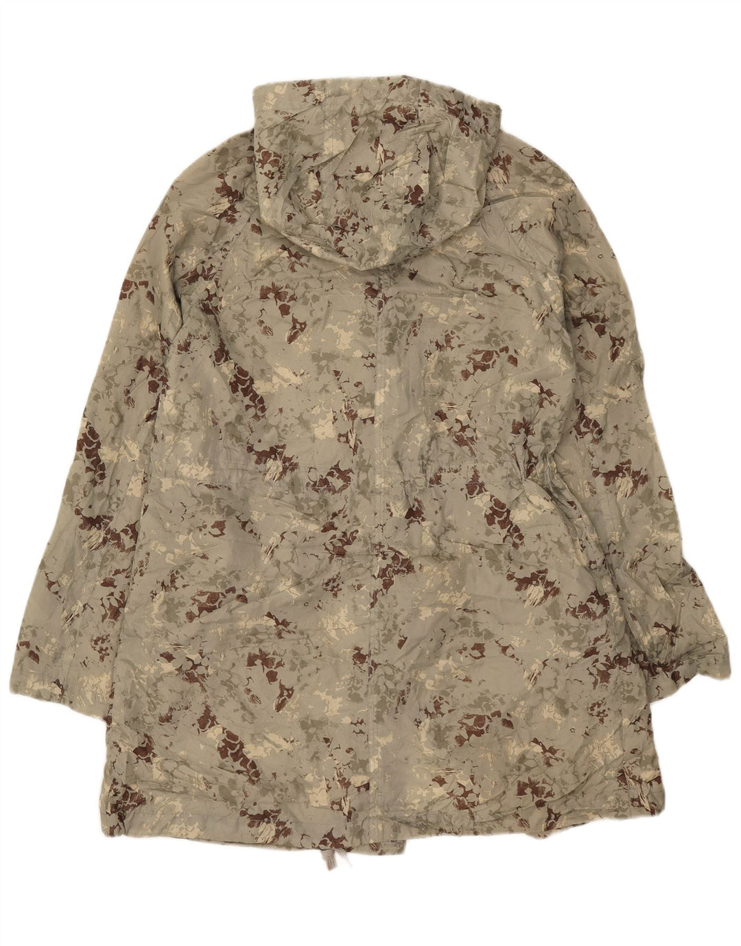 Topshop Parka con capucha para mujer UK 8 Small Verde Camuflaje Poliéster
