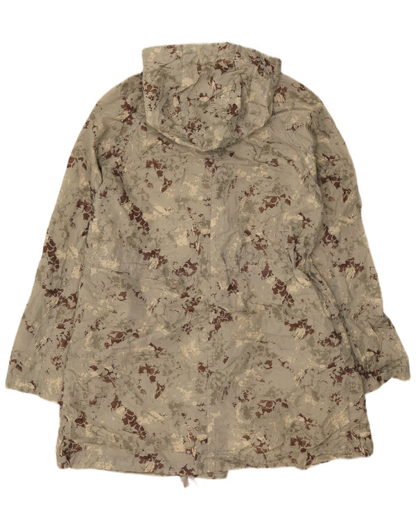 Topshop Parka con capucha para mujer UK 8 Small Verde Camuflaje Poliéster