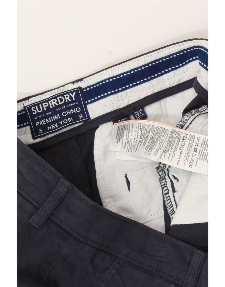 SUPERDRY Pantalones cortos chinos para mujer UK 10 Small W30 Azul marino Algodón