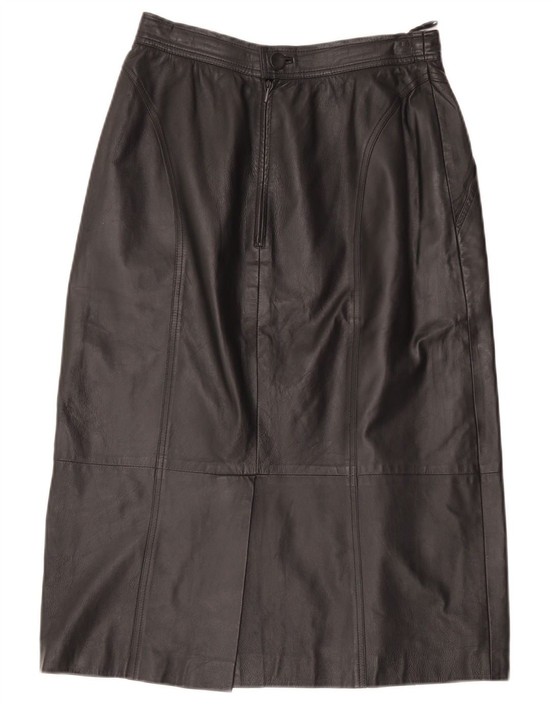 Falda de cuero vintage para mujer W28 Negro medio