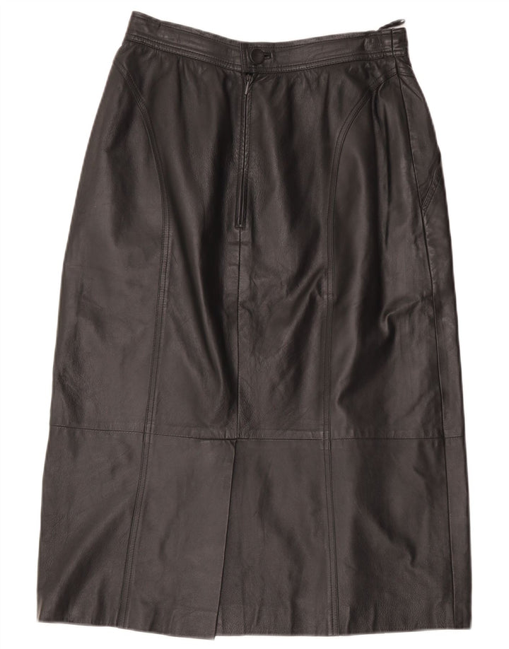 Falda de cuero vintage para mujer W28 Negro medio