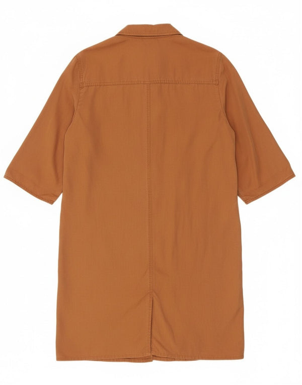 Perte by Krizia Vestido camisero de manga 3/4 para mujer UK 40 Marrón medio