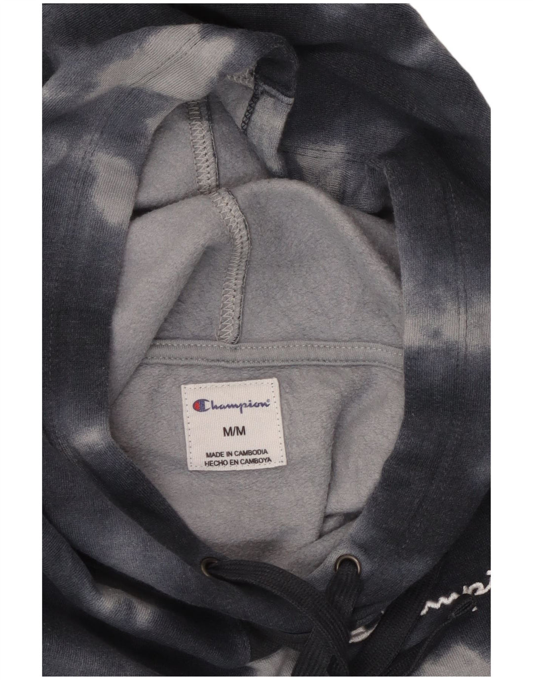 Champion Sudadera con capucha corta para mujer UK 40 Mediana Algodón teñido anudado negro