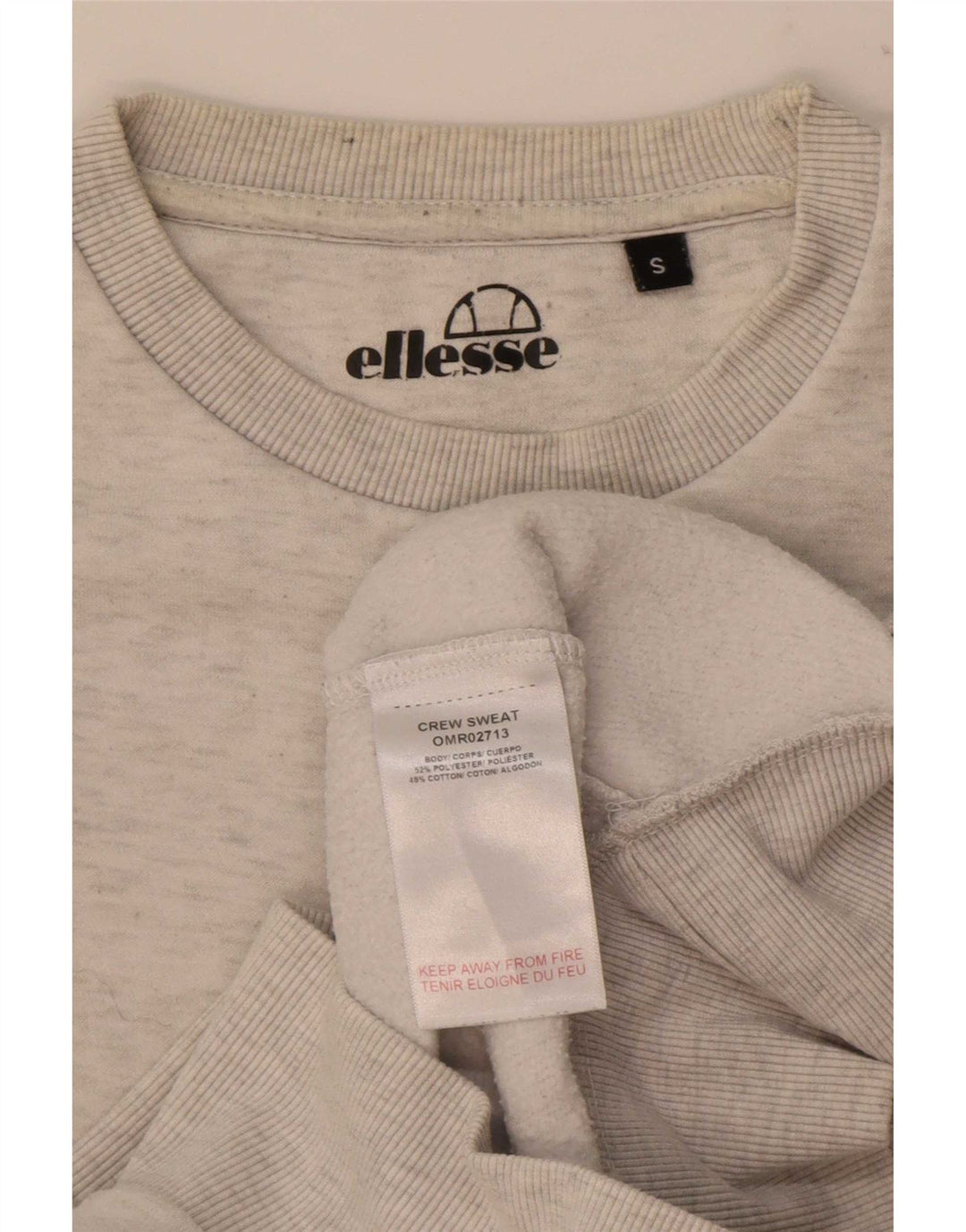 Ellesse Mens Graphic Sudadera Jumper Pequeño Gris Moteado Poliéster